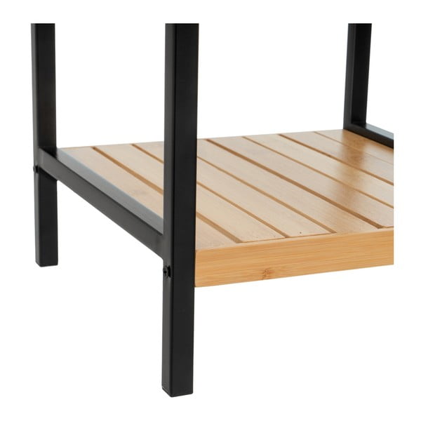 Черен и естествен бамбуков стелаж 30x70 cm – Casa Selección-image-1