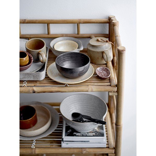 Купа за сервиране от сив и бял фаянс, ø 24,5 cm Thea - Bloomingville-image-1