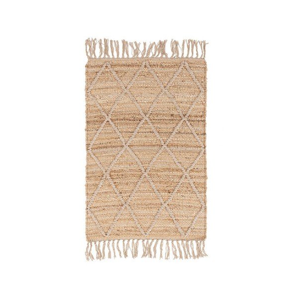 Ръчно изработен ютен килим в естествен цвят 60x90 cm Shaila – Yes Everyday