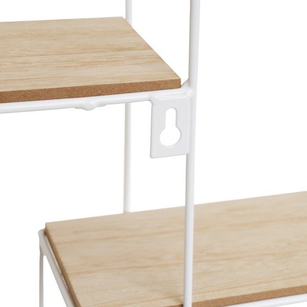 Двуетажен рафт в естествено бяло 50 см - Casa Selección-image-1