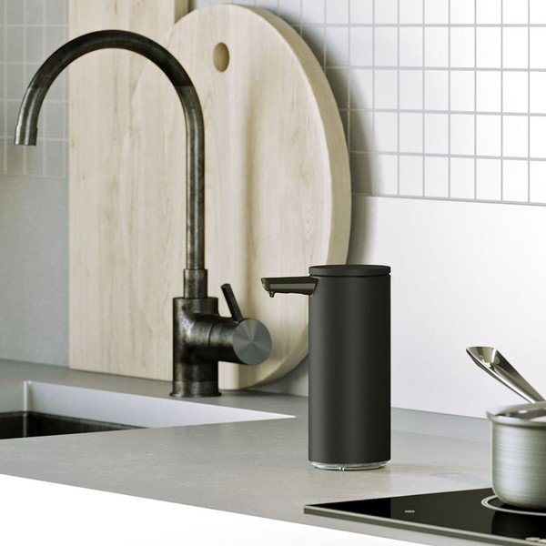 Матово-черен безконтактен стоманен дозатор за сапун 266 ml - simplehuman-image-1