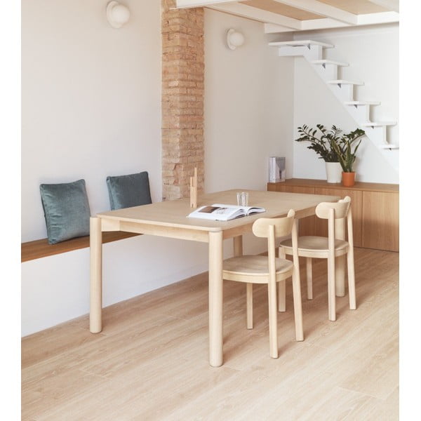 Сгъваема маса за хранене в декор от пепел 160x100 cm Atlas - Teulat-image-1