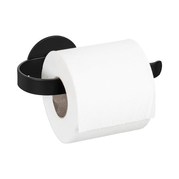 Матово черен самозалепващ метален държач за тоалетна хартия Bivio – Wenko