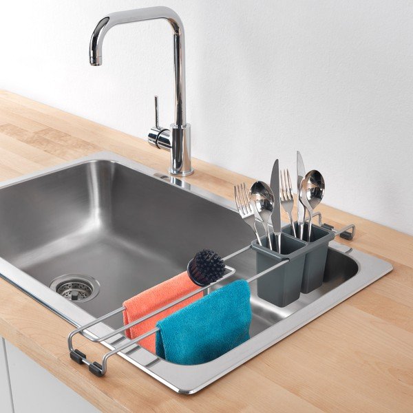 Стоманена тава за оттичане в сребристо - Metaltex-image-2