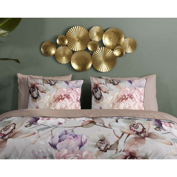 Сиво-кафяво единично удължено спално бельо от памучен сатен 140x220 cm Colinda – Descanso-image-2