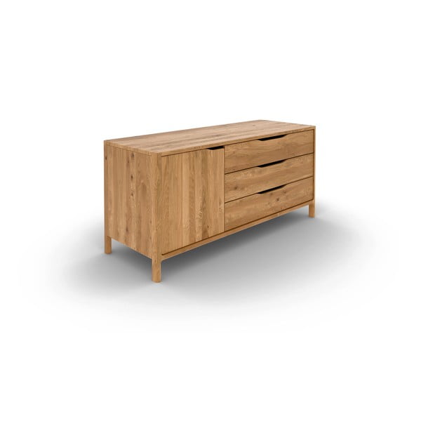 Нисък скрин от масивен дъб в естествен цвят 140x64 cm Twig – The Beds-image-2