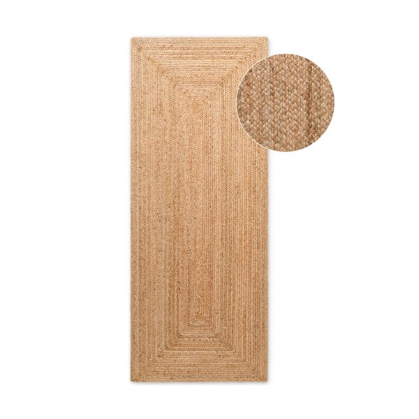 Двустранна ръчно изработена ютена пътека в естествен цвят 80x200 cm Sharmila Natural Brown – Hanse Home