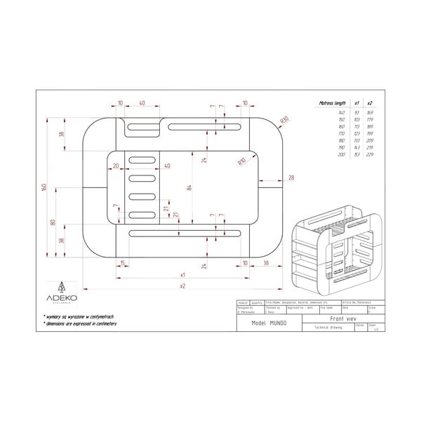 Двуетажно легло с място за съхранение в естествен цвят 90x200 cm Mundo - Adeko-image-3