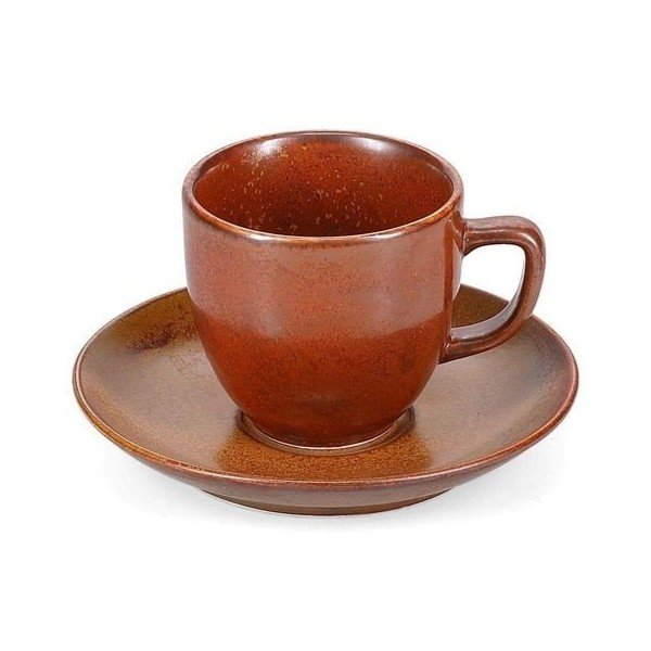 Кафява порцеланова чинийка ø 14 cm Ovio – BonBistro-image-1