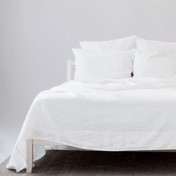 Бял чаршаф със смес от лен 230x270 cm – Linen Tales-image-2