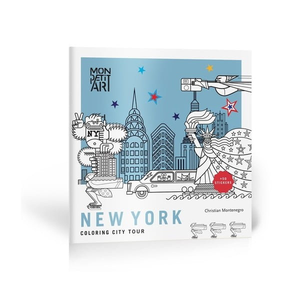 Страница за оцветяване със стикери City Tour New York - Mon Petit Art
