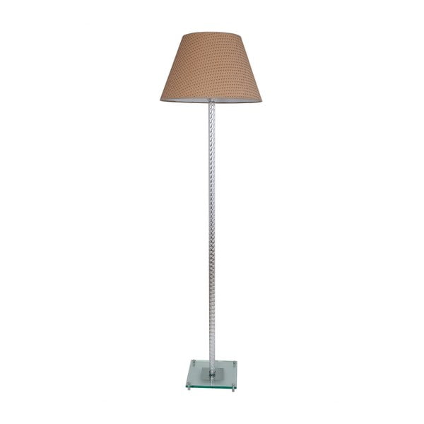 Свободностояща лампа с бежов абажур и сребриста стойка Dora - Unknown