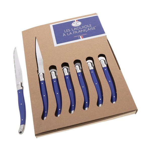 Комплект от 6 сини ножа - Jean Dubost