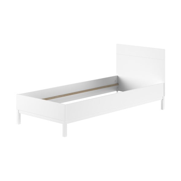 Бяло детско легло от масивен бор без ламелно дъно 90x200 cm Eva – Vipack