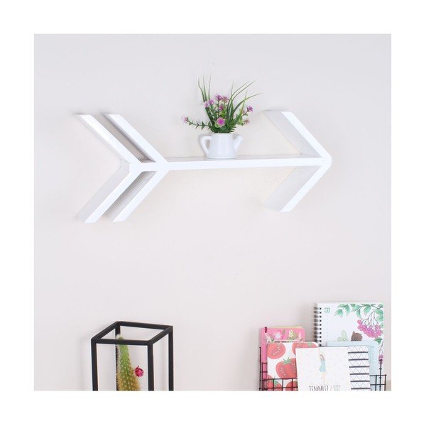 Бял дървен стенен рафт Fleche - North Carolina Scandinavian Home Decors