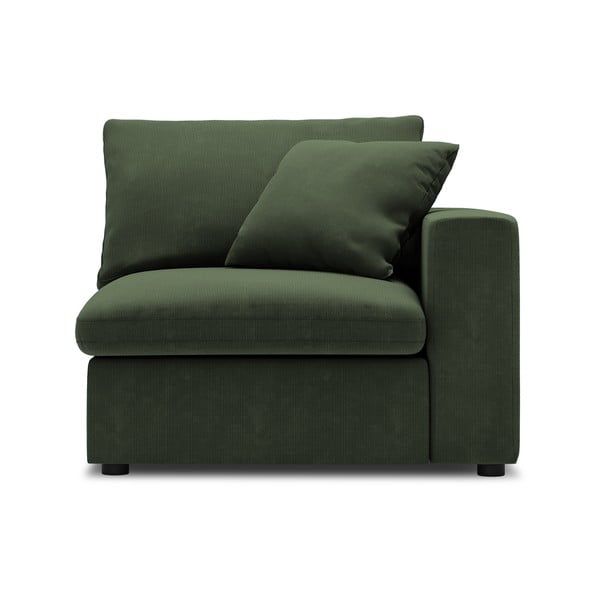 Тъмнозелена ъглова част от модулен диван от велур Galaxy, десен ъгъл - Windsor & Co Sofas