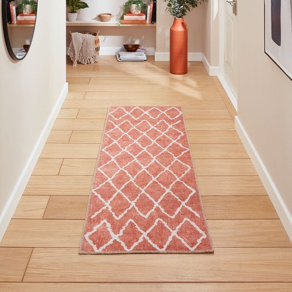 Оранжева пътека подходяща за пране 76x230 cm Coral Orange – Think Rugs-image-1