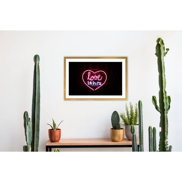 Плакат в рамка от африканска върба Love 24h, 40 x 30 cm - Really Nice Things-image-1