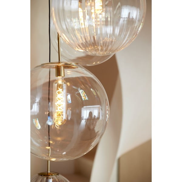 Висящо осветително тяло бронзово със стъклен абажур ø 40 cm Medina – Light & Living-image-2