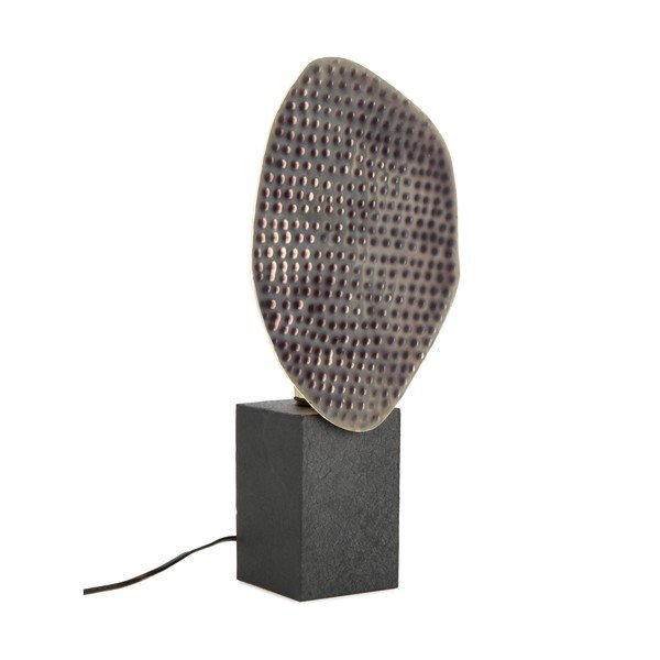 Антрацитна метална настолна лампа с метален абажур (височина 46 cm) Neev – Bizzotto