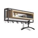 Черна/в естествен цвят метална стенна закачалка с рафт 78 cm School – Spinder Design