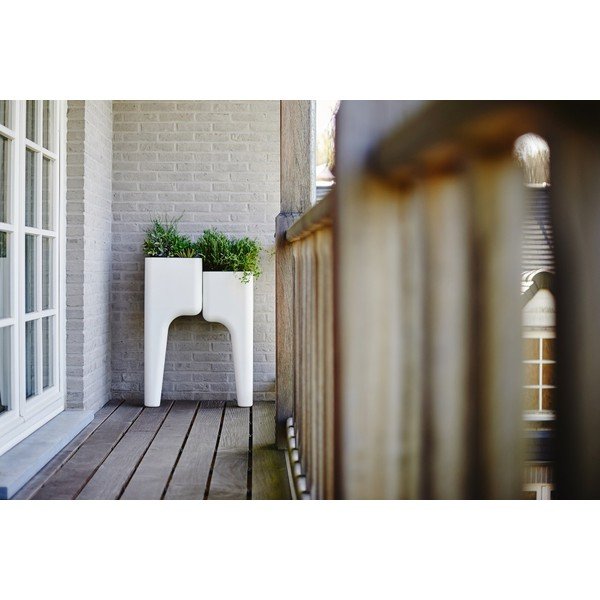 Designový květináč KIGA Small 88x34 cm, bílý-image-2