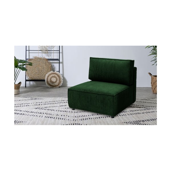Модул за диван от зелен велур, централна част Nihad modular - Bobochic Paris-image-1