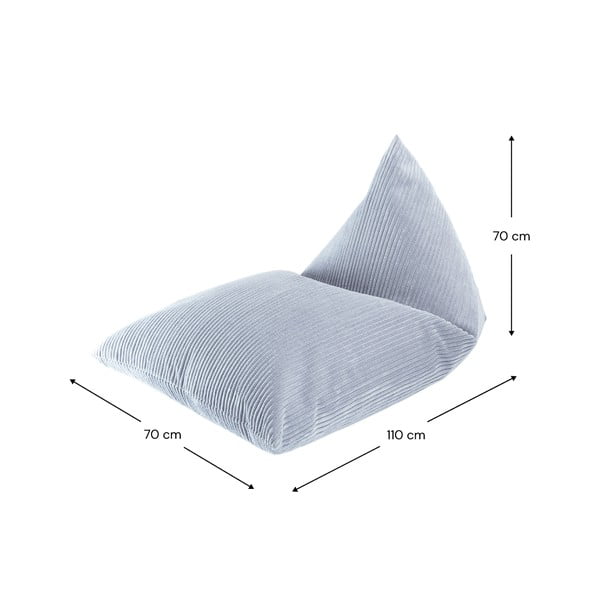 Син детски пуф от рипсено кадифе Big Lounger – Wigiwama-image-2