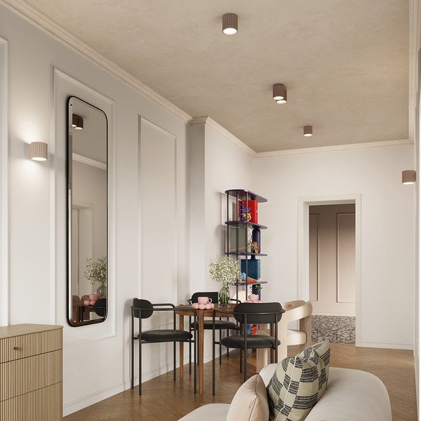 Кафяво-сива стенна лампа ø 10 cm Zora – Sollux-image-4