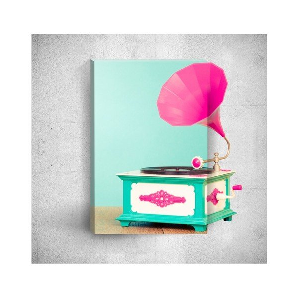 Nástěnný 3D obraz Mosticx Pink Gramophone, 40 x 60 cm