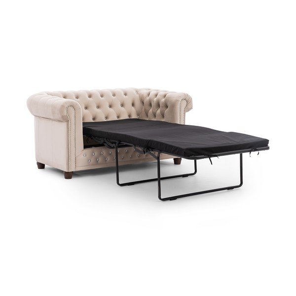 Бежов кадифен сгъваем диван 148 cm York Blik – Ropez-image-2