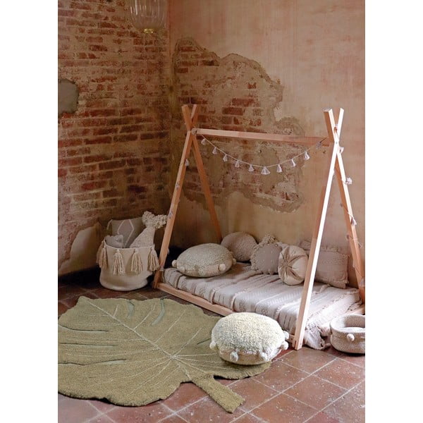 Ръчно изработен памучен детски килим подходящ за пране в цвят каки 120x180 cm Monstera Olive – Lorena Canals-image-3