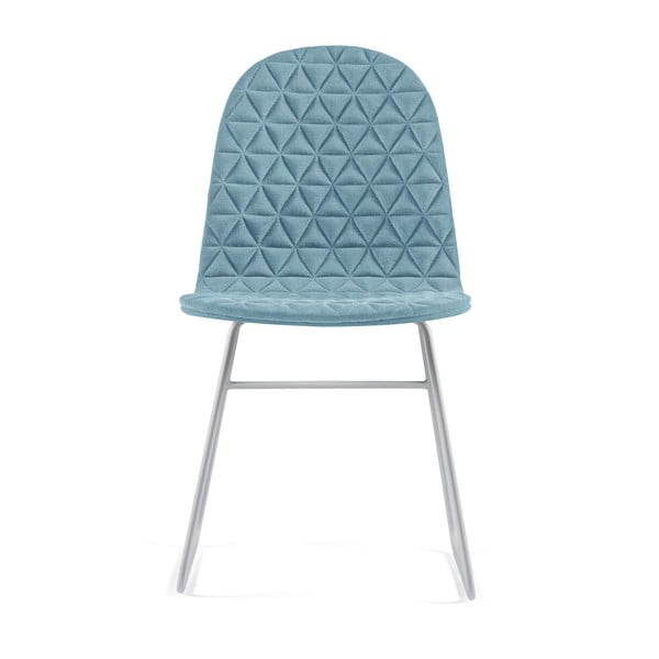 Světle modrá židle s kovovými nohami Iker Mannequin V Triangle