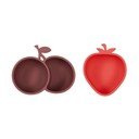 Червени/кафяви силиконови детски купички 2 бр. Yummy – OYOY Mini