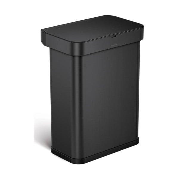 Матово черно безконтактно стоманено кошче за отпадъци 58 л - simplehuman