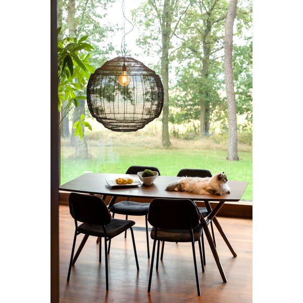 Черно висящо осветително тяло ø 70 cm Meezan – Dutchbone-image-2