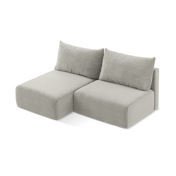 Светлосив разтегателен ъглов диван с място за съхранение (ляв ъгъл) Kalena – Makamii-image-2