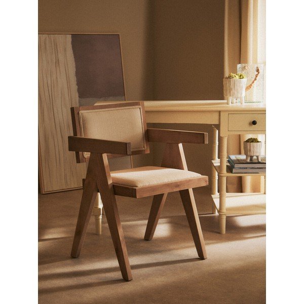 Тапициран трапезен стол в естествен цвят Cebu – Premier Housewares-image-1
