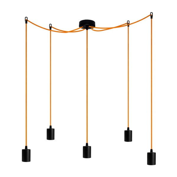 Závěsné svítidlo s 5 oranžovými kabely Bulb Attack Cero 