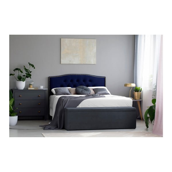 Námořnicky modré čelo postele Mazzini Sofas Daisy, 160 x 120 cm-image-2