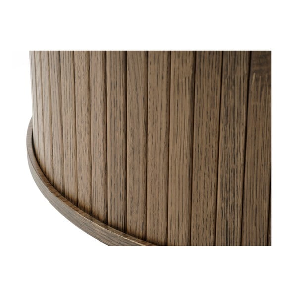 Кафява кръгла масичка за кафе от дъб ø 90 cm Nola - Unique Furniture-image-1