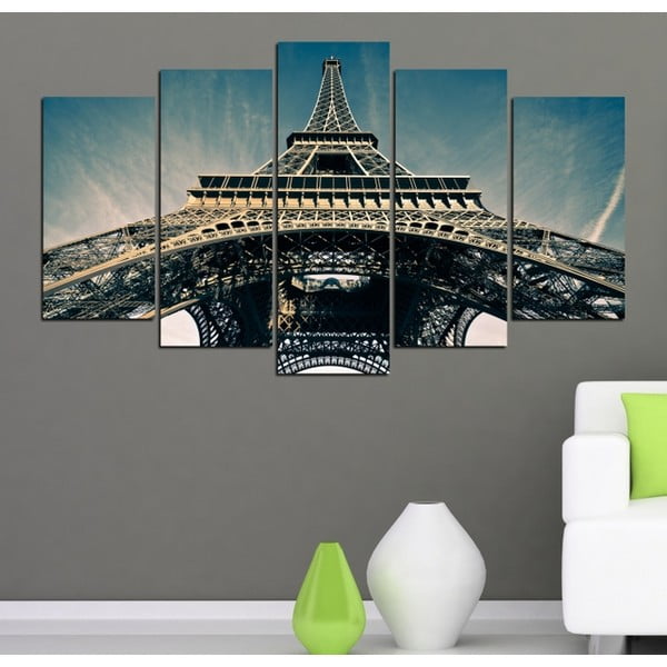 5dílný obraz Eiffelova věž
