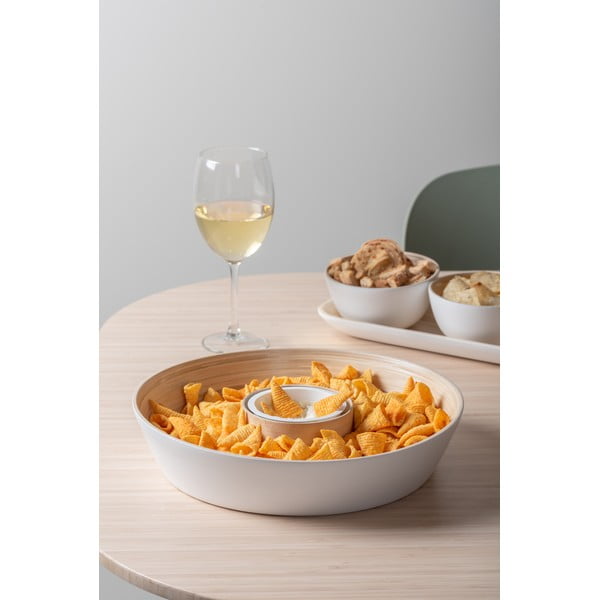 Бяла бамбукова купа за сервиране ø 30 cm Puro – PT LIVING-image-1