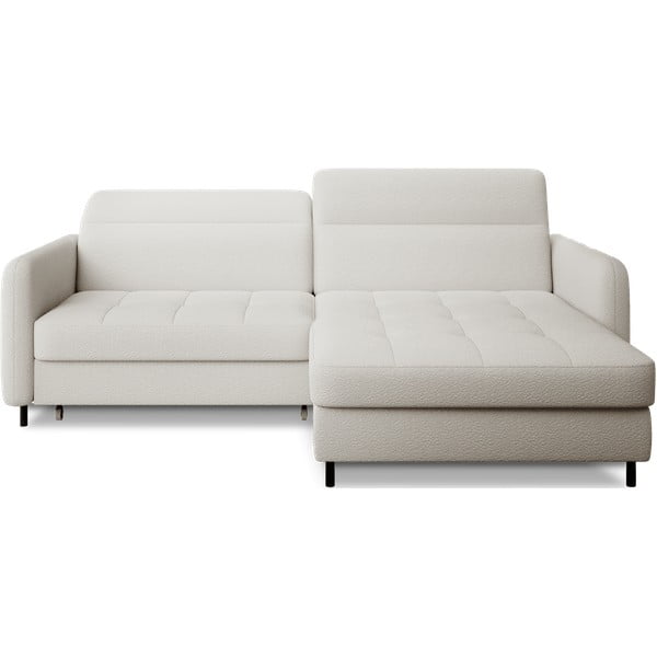 Кремав разтегателен ъглов диван с място за съхранение от букле (десен ъгъл) Gomsi – ELTAP