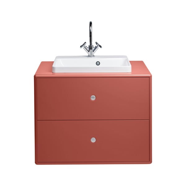 Червен шкаф с умивалник без смесител 80x62 cm Color Bath - Tom Tailor