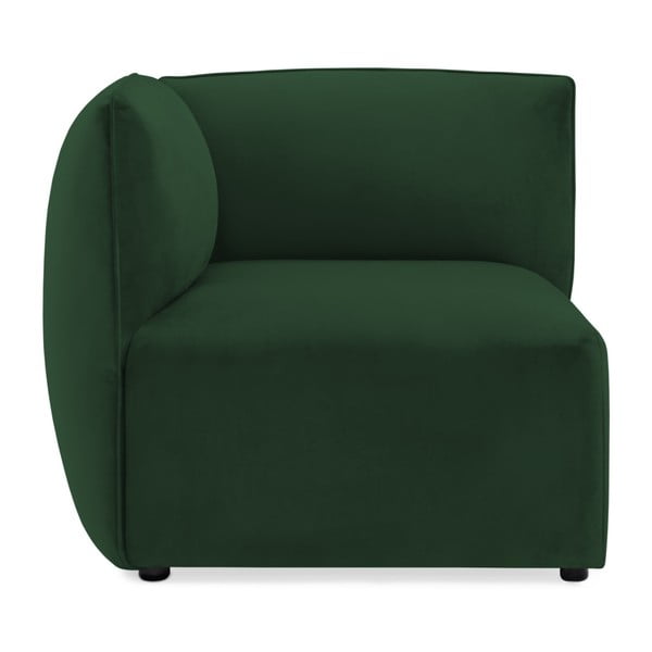 Emeraldově zelený levý rohový modul pohovky Vivonita Velvet Cube