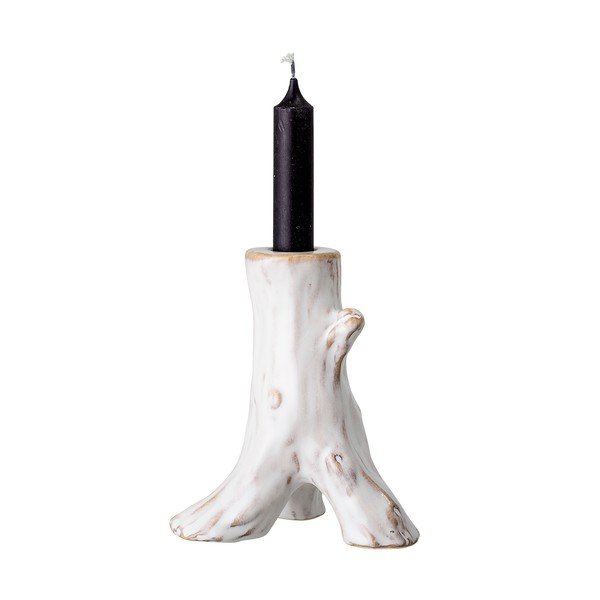 Свещник от бял фаянс Stump - Bloomingville-image-2