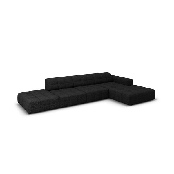 Антрацитен ъглов диван (десен ъгъл) Chicago - Cosmopolitan Design-image-3