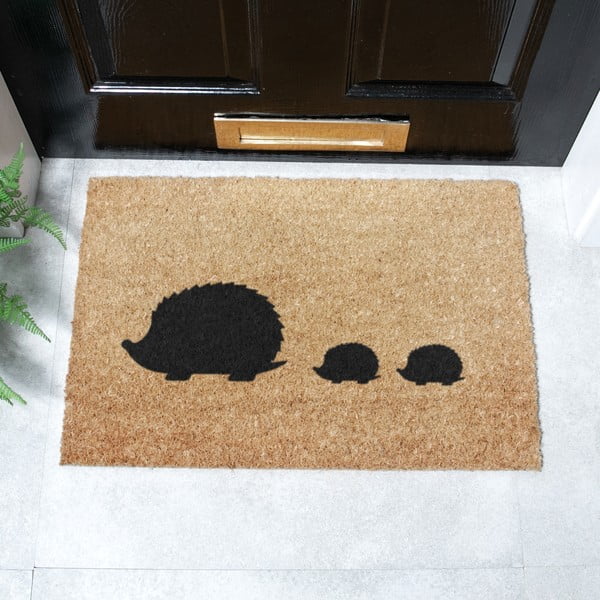 Изтривалка от кокосови влакна 40x60 cm Hedgehog Family – Artsy Doormats-image-2