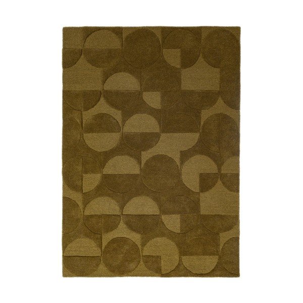 Тъмнозелен ръчно изработен вълнен килим 160x230 cm Gigi – Flair Rugs
